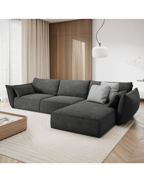 Canapé D'Angle Droit Vanda 5 Places 2 gris - 208x166x85 cm