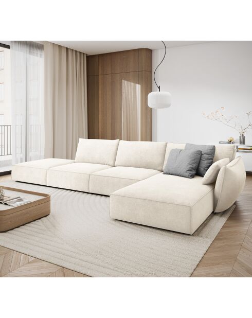Canapé D'Angle Droit Vanda 5 Places 1 beige clair - 386x166x85 cm