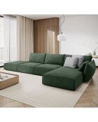 Canapé D'Angle Droit Vanda 5 Places 1 vert bouteille - 386x166x85 cm