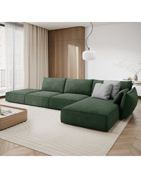 Canapé D'Angle Droit Vanda 5 Places 1 vert bouteille - 386x166x85 cm