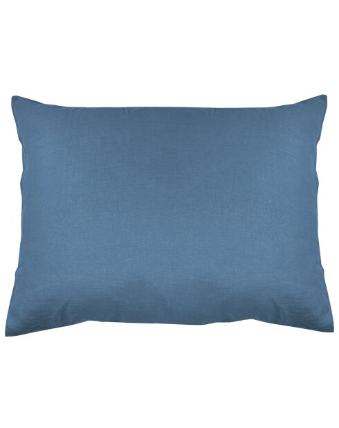 2 federe in denim lavato 100% lino