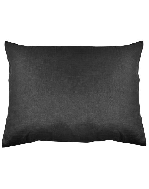2 Taies d'oreiller 100% Lin lavé anthracite