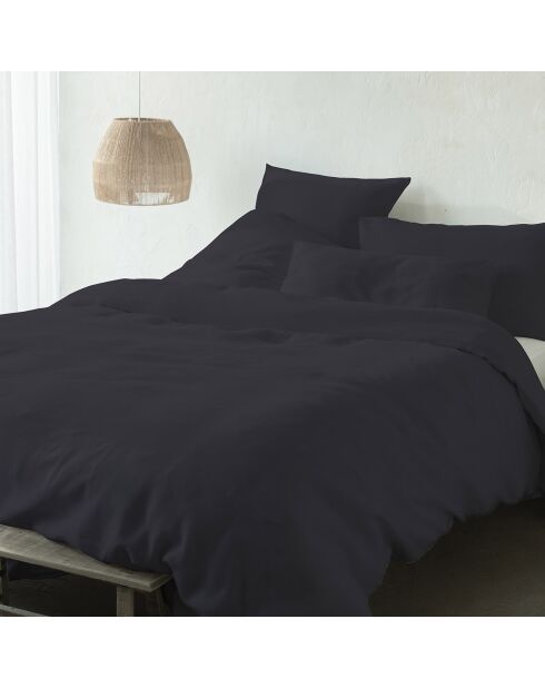 Parure housse de couette 100% Lin lavé anthracite