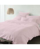 Parure housse de couette 100% Lin lavé rose