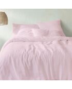 Parure housse de couette 100% Lin lavé rose