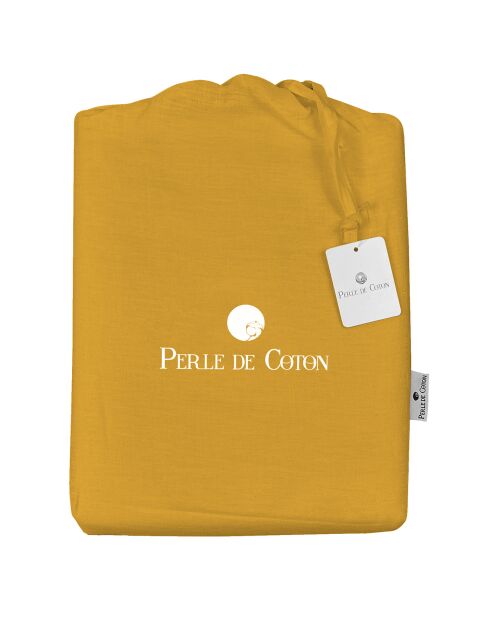 Parure housse de couette 100% Lin lavé safran