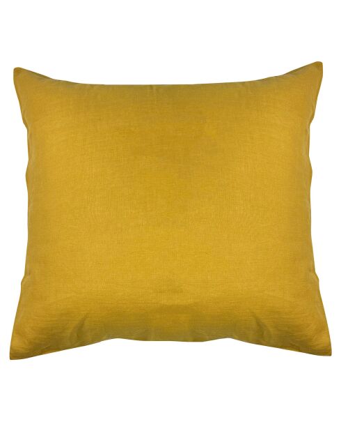 Parure housse de couette 100% Lin lavé safran