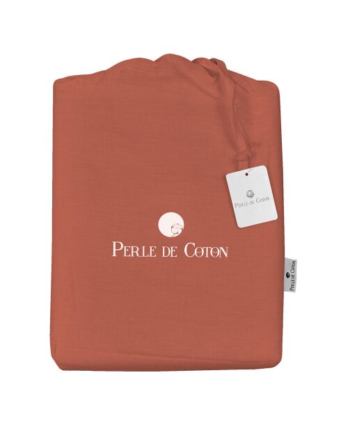 Parure housse de couette 100% Lin lavé terracota