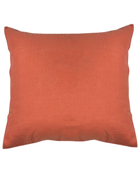 Parure housse de couette 100% Lin lavé terracota