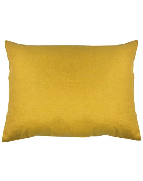 2 Taies d'oreiller 100% Lin lavé safran