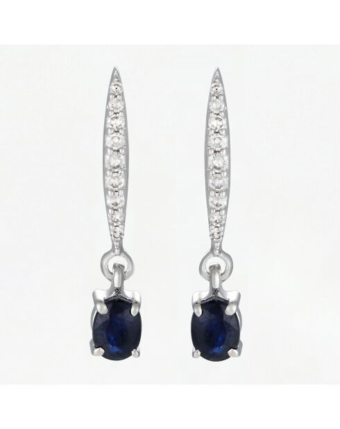 Boucles d'oreilles Nirriti Diamants 0.09 ct & Diamants 0.48 ct or blanc