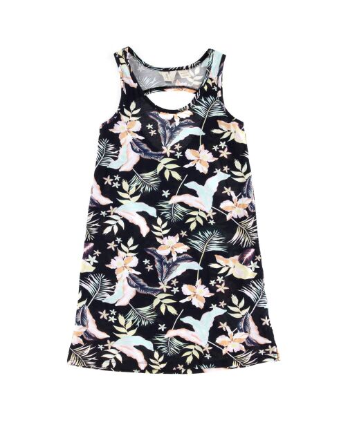 Robe en Coton décolleté au dos imprimé noir/multicolore