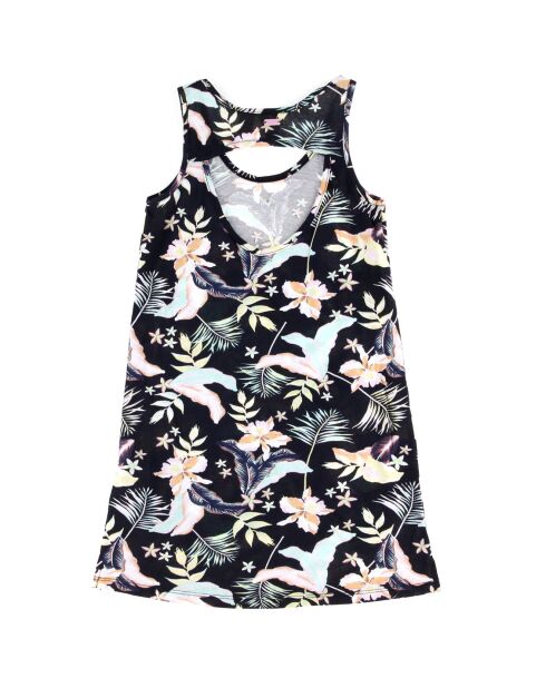 Robe en Coton décolleté au dos imprimé noir/multicolore