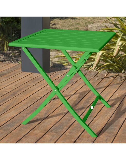 Marius opvouwbare tuintafel in groen aluminium - 70x70 cm