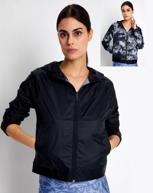 Veste zippée & réversible Woven noir/camouflage