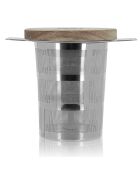 Infuseur à thé rétractable avec couvercle Luke gris/marron - 9.8x7x8.2 cm