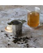 Infuseur à thé rétractable avec couvercle Luke gris/marron - 9.8x7x8.2 cm