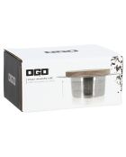 Infuseur à thé rétractable avec couvercle Luke gris/marron - 9.8x7x8.2 cm