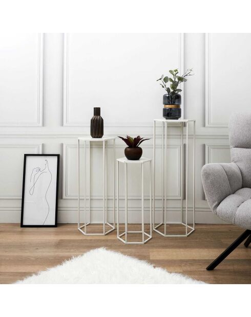 3 Sellettes gigognes blanches