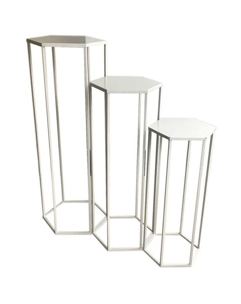 3 Sellettes gigognes blanches