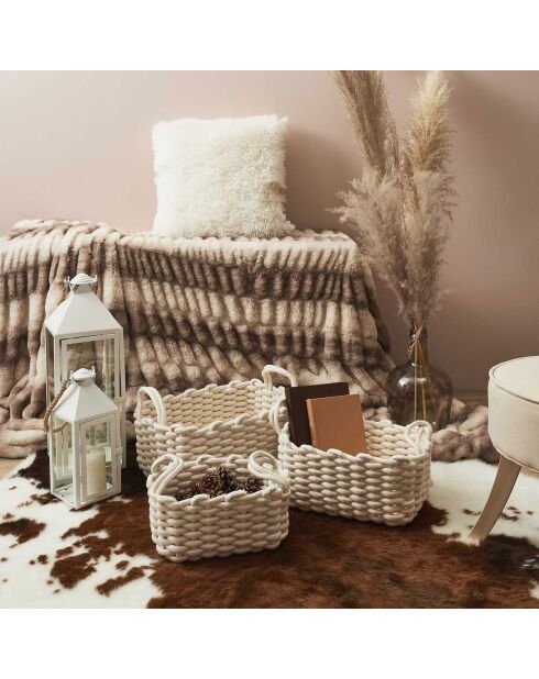 3 Paniers tricot blancs