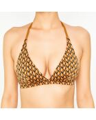 Haut de maillot de bain Maika imprimé marron