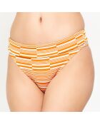 Bas de maillot de bain Lorea à rayures orange abricot/blanc