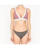 Haut de maillot de bain Lezaka rouge foncé/blanc