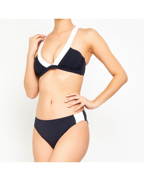 Haut de maillot de bain Bermeo noir/blanc