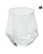 6 Verres forme diamant transparents - 30 cl