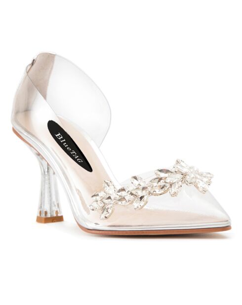 Escarpins Day transparent/argenté - Talon 8 cm