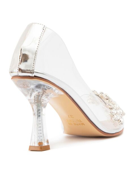 Escarpins Day transparent/argenté - Talon 8 cm