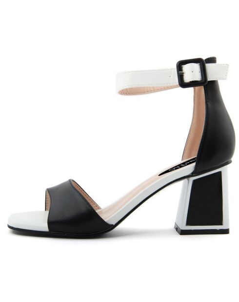 Mina zwart/witte sandalen - Hak 7 cm