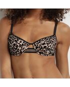 Soutien-gorge corbeille en tulle en velours Chic Line noir pétale