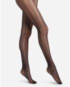 Collants en voile transparent à rayures Pyjama 20 denriers Style noirs