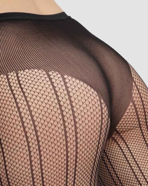 Collants en voile transparent à rayures Pyjama 20 denriers Style noirs