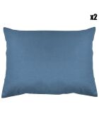 2 Taies d'oreiller 100% Lin lavé denim