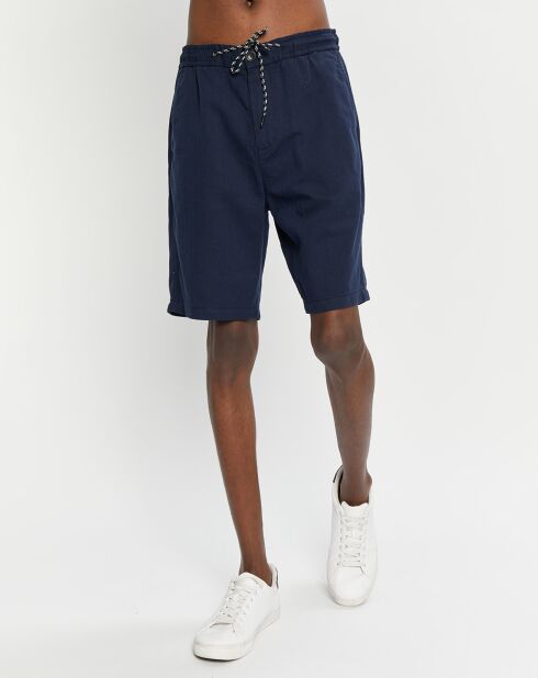 Short en Coton Bio & Lin Regular Fit Fave bleu marine