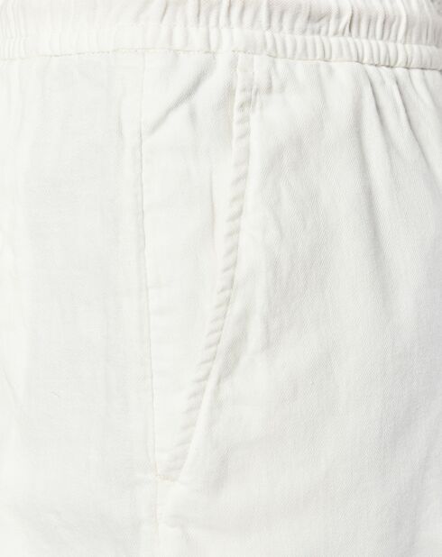 Short en Coton Bio & Lin Regular Fit Fave blanc