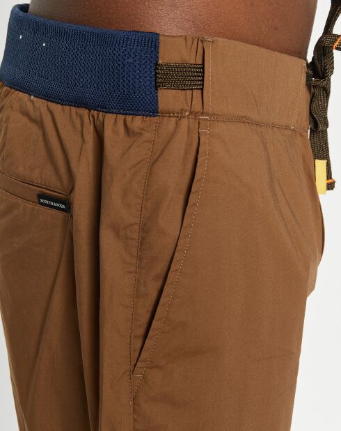 Pantalon Regular Fit Fave Tapered marron