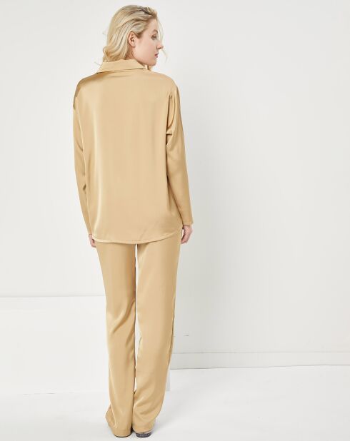 Pyjama satiné Mathilda camel