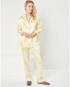 Pyjama satiné Mathilde Tie and Dye jaune/blanc