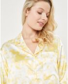 Pyjama satiné Mathilde Tie and Dye jaune/blanc