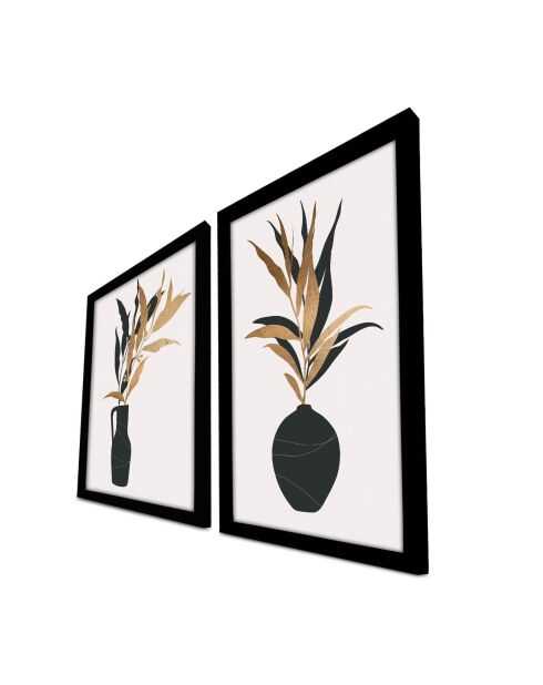 Quadro decorativo con cornice marrone/bianca/nera - 38x53 cm