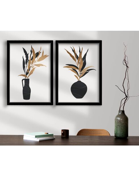 Quadro decorativo con cornice marrone/bianca/nera - 38x53 cm
