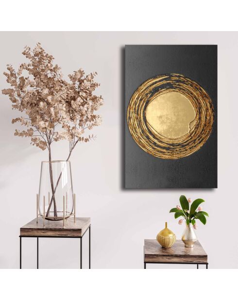 Peinture sur toile décorative doré/noir - 45x70 cm