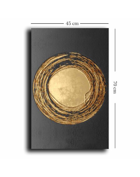 Peinture sur toile décorative doré/noir - 45x70 cm