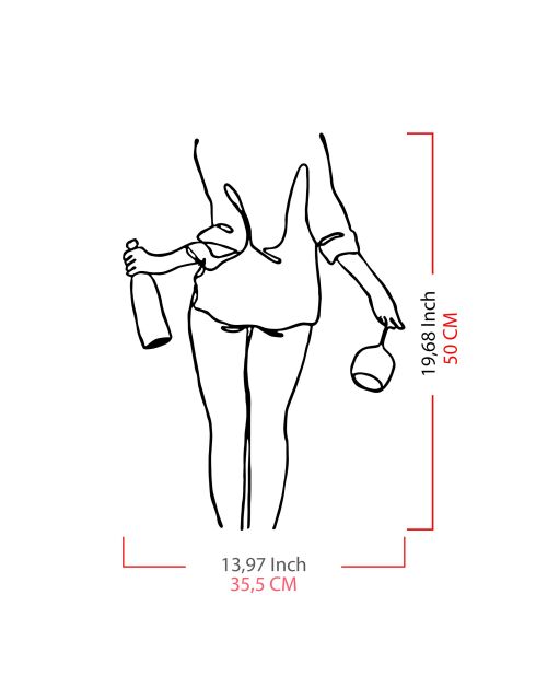 Accessoire mural décoratif en métal noir - 35.5x50 cm