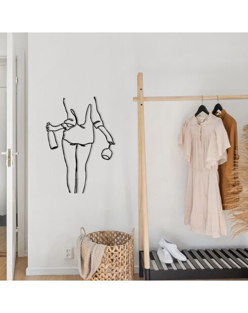 Accessoire mural décoratif en métal noir - 35.5x50 cm