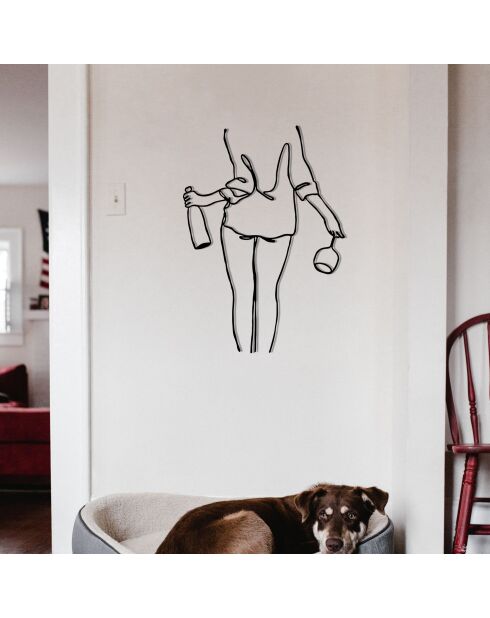 Accessoire mural décoratif en métal noir - 35.5x50 cm